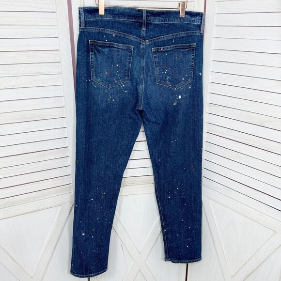 Loft Made and Loved Paint Splatter Boyfriend Jeans Blue 8 Button Fly - Picture 3 of 16